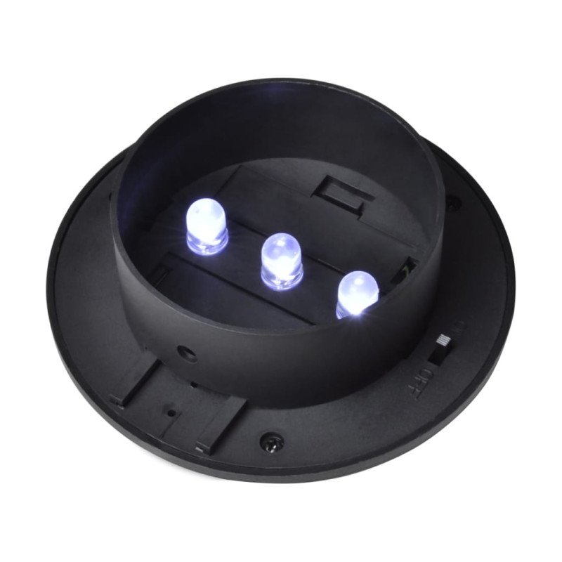 vidaXL Vonkajšie solárne plotové lampy 12 ks LED čierne