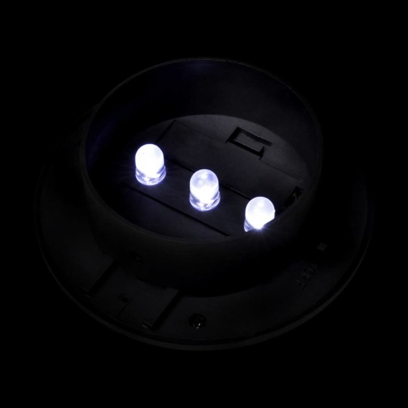 vidaXL Vonkajšie solárne plotové lampy 12 ks LED čierne