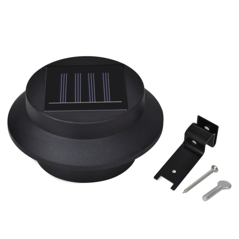 vidaXL Vonkajšie solárne plotové lampy 12 ks LED čierne