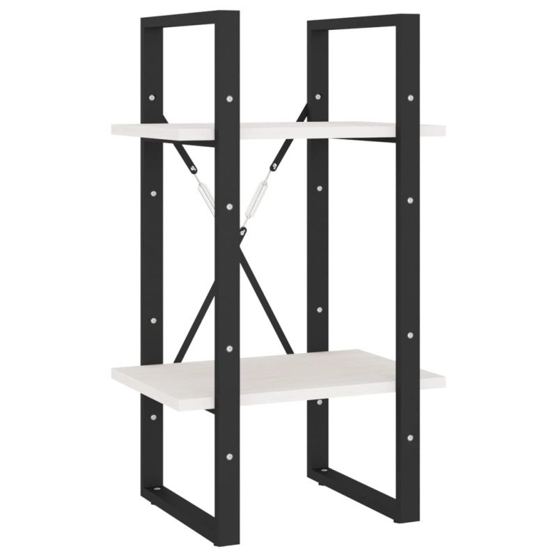 vidaXL Knižnica s 5 policami biela 40x30x175 cm borovicové drevo