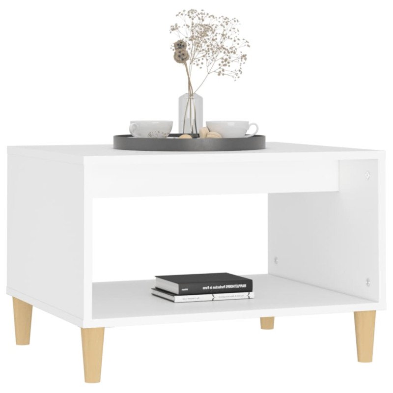 vidaXL Konferenčný stolík biely 60x50x40 cm spracované drevo