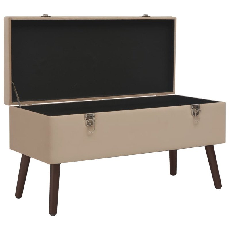 vidaXL Lavica s úložným priestorom 80 cm béžová zamat