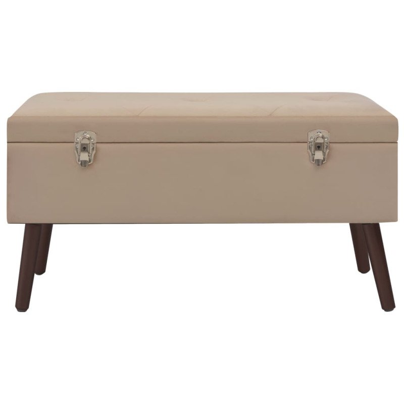vidaXL Lavica s úložným priestorom 80 cm béžová zamat