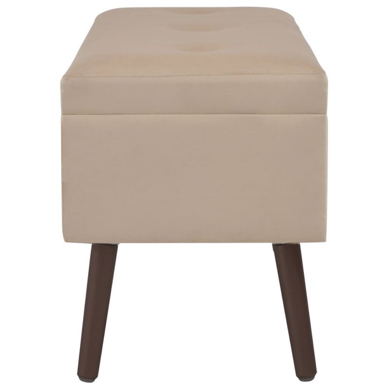 vidaXL Lavica s úložným priestorom 80 cm béžová zamat
