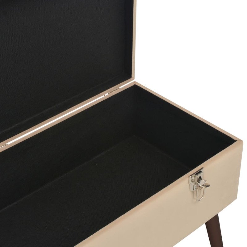vidaXL Lavica s úložným priestorom 80 cm béžová zamat