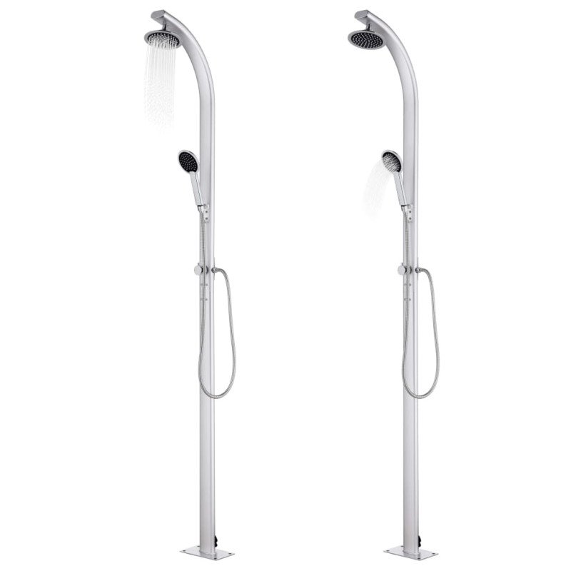 vidaXL Záhradná sprcha so sivým podstavcom 220 cm hliník