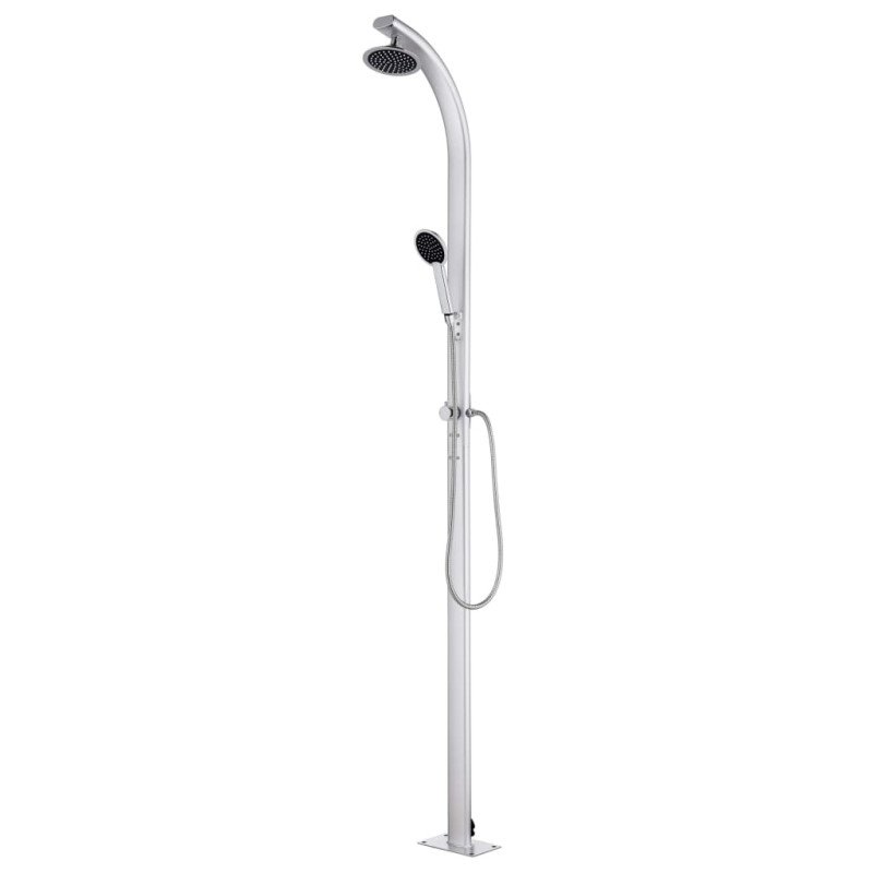 vidaXL Záhradná sprcha so sivým podstavcom 220 cm hliník