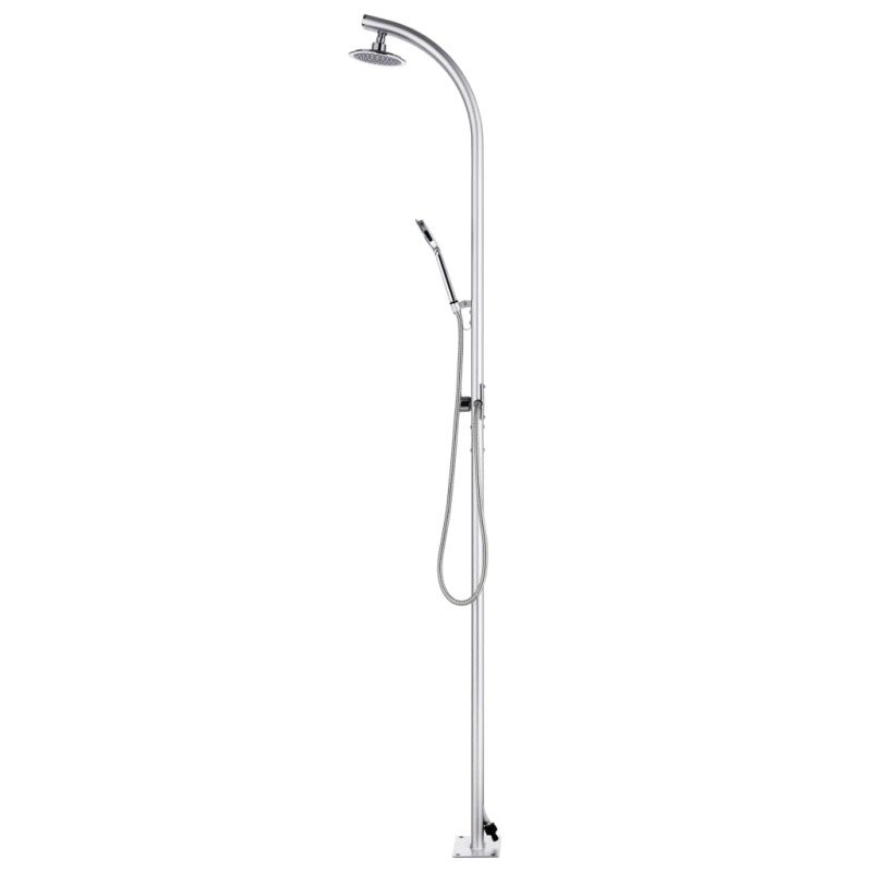 vidaXL Záhradná sprcha so sivým podstavcom 220 cm hliník
