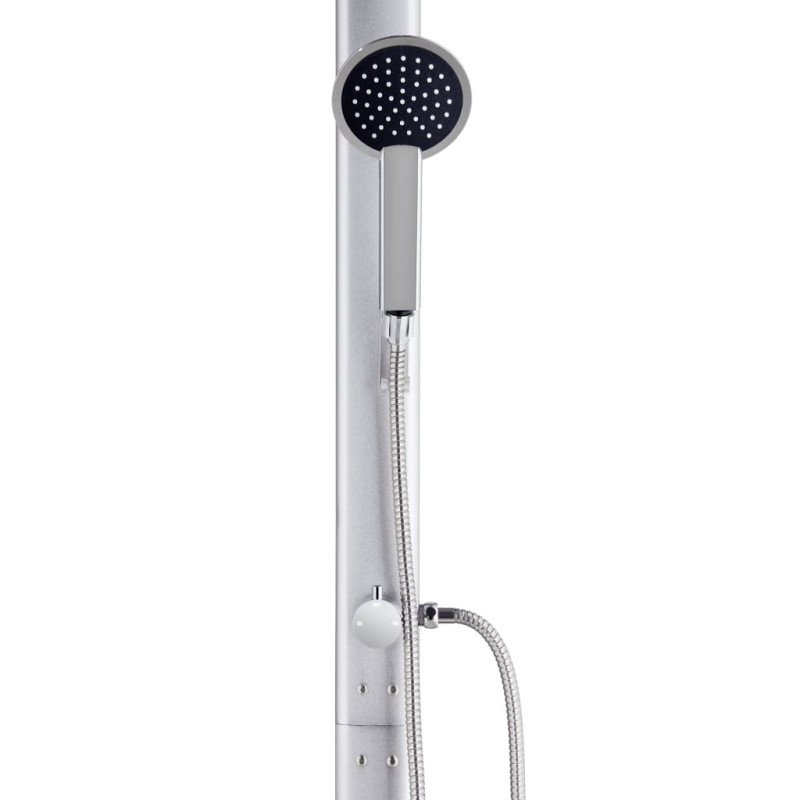 vidaXL Záhradná sprcha so sivým podstavcom 220 cm hliník