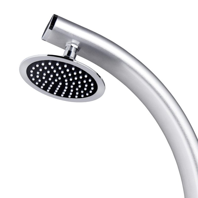 vidaXL Záhradná sprcha so sivým podstavcom 220 cm hliník