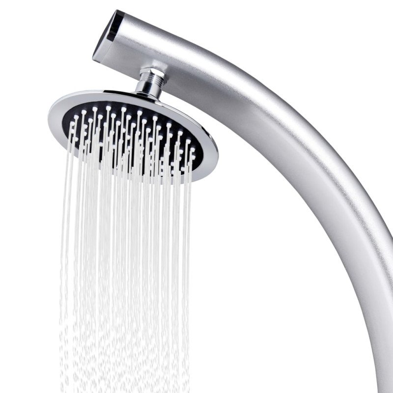 vidaXL Záhradná sprcha so sivým podstavcom 220 cm hliník