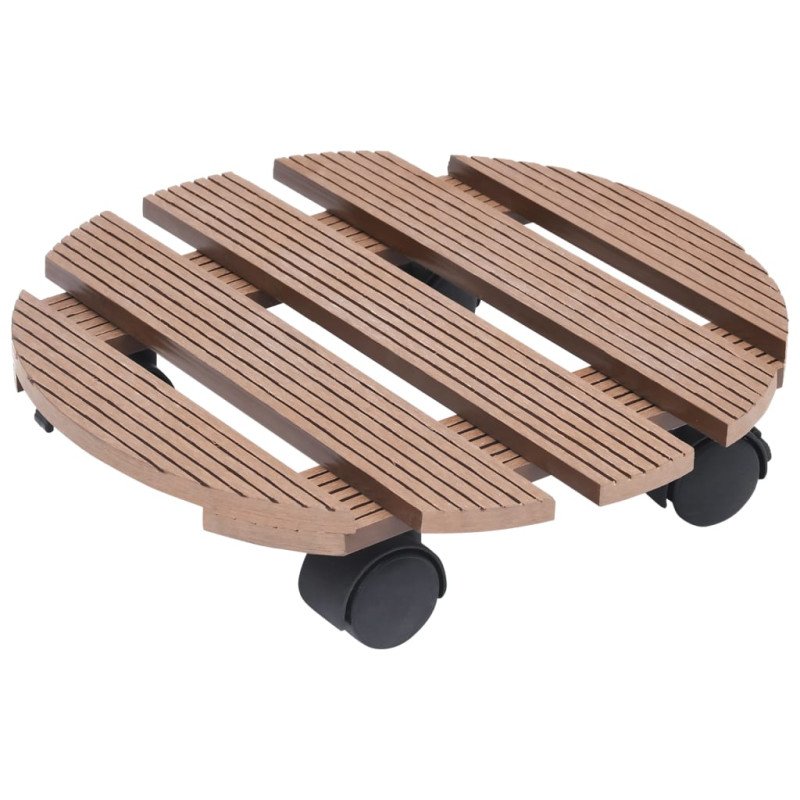 vidaXL Podstavce pod kvetináč 4 ks hnedé Ø30x7,5 cm WPC