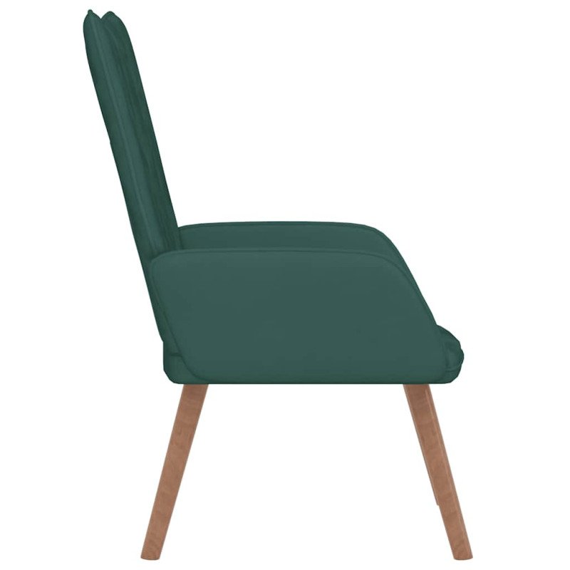 vidaXL Relaxačné kreslo, tmavozelené, zamat