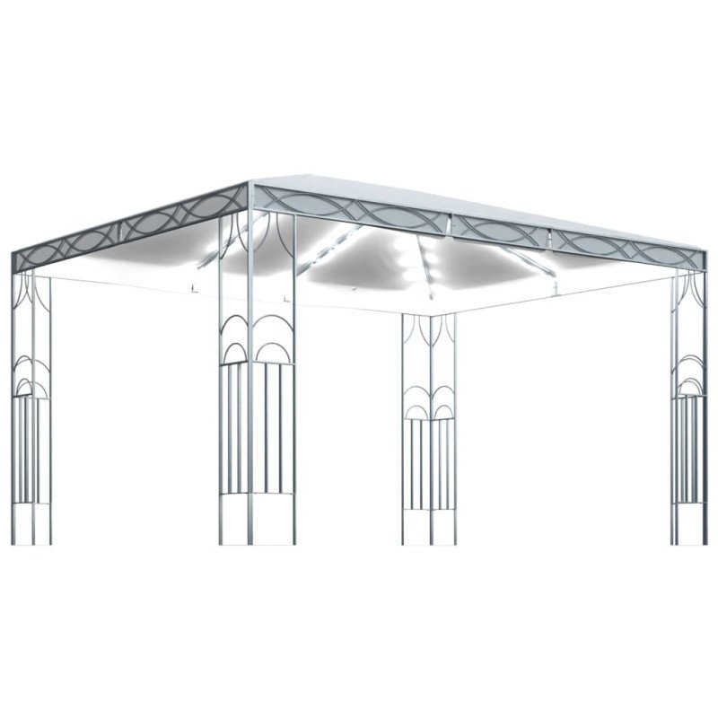 vidaXL Altánok s LED reťazou 400x300 cm, krémový