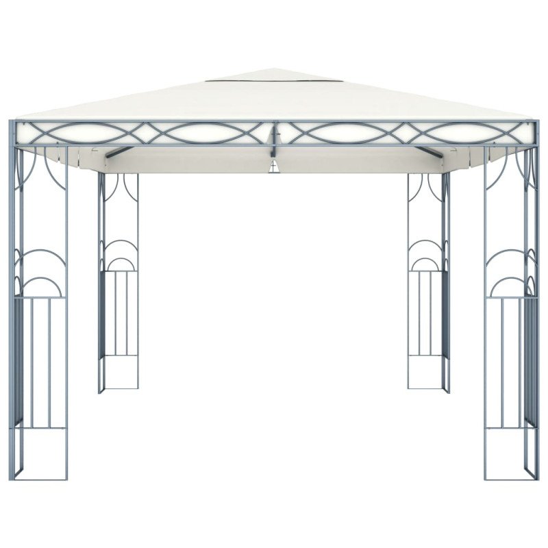 vidaXL Altánok s LED reťazou 400x300 cm, krémový