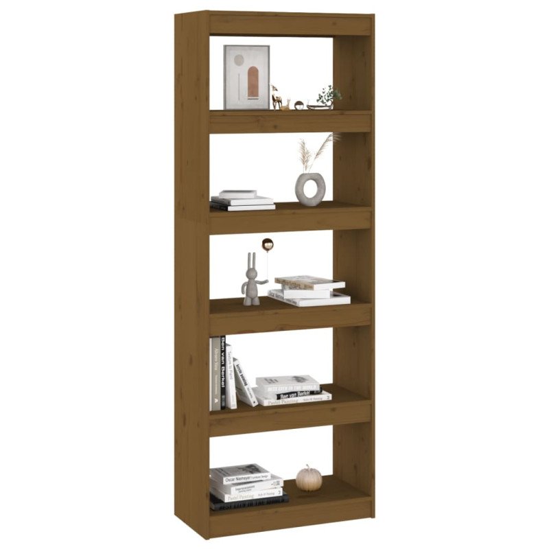 vidaXL Knižnica/deliaca stena medová 60x30x167,5 cm masívna borovica