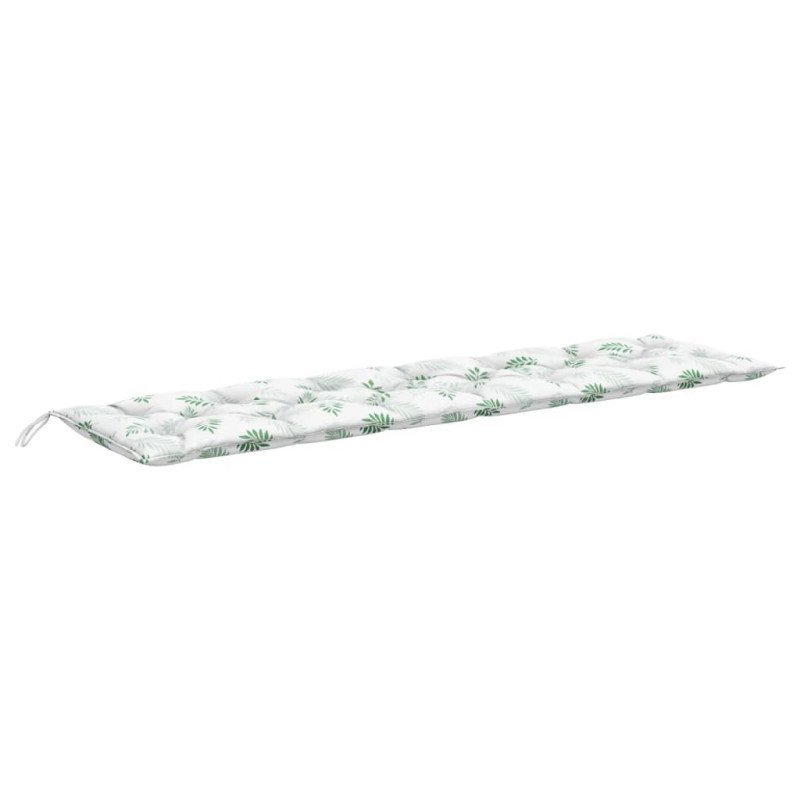 vidaXL Podložka na záhradnú lavičku vzor listov 200x50x7 cm látka