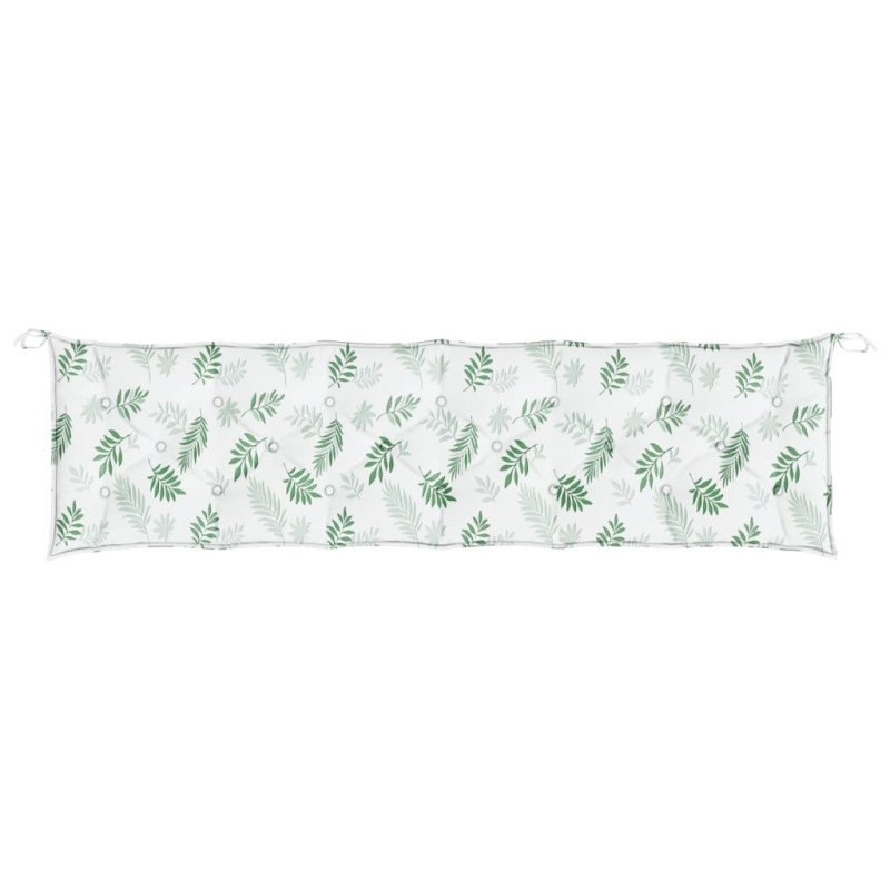 vidaXL Podložka na záhradnú lavičku vzor listov 200x50x7 cm látka