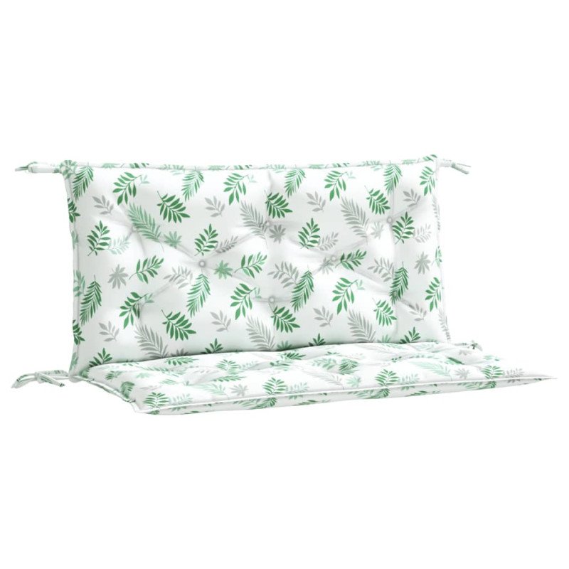vidaXL Podložky na záhradnú lavičku 2 ks vzor listov 100x50x7 cm látka