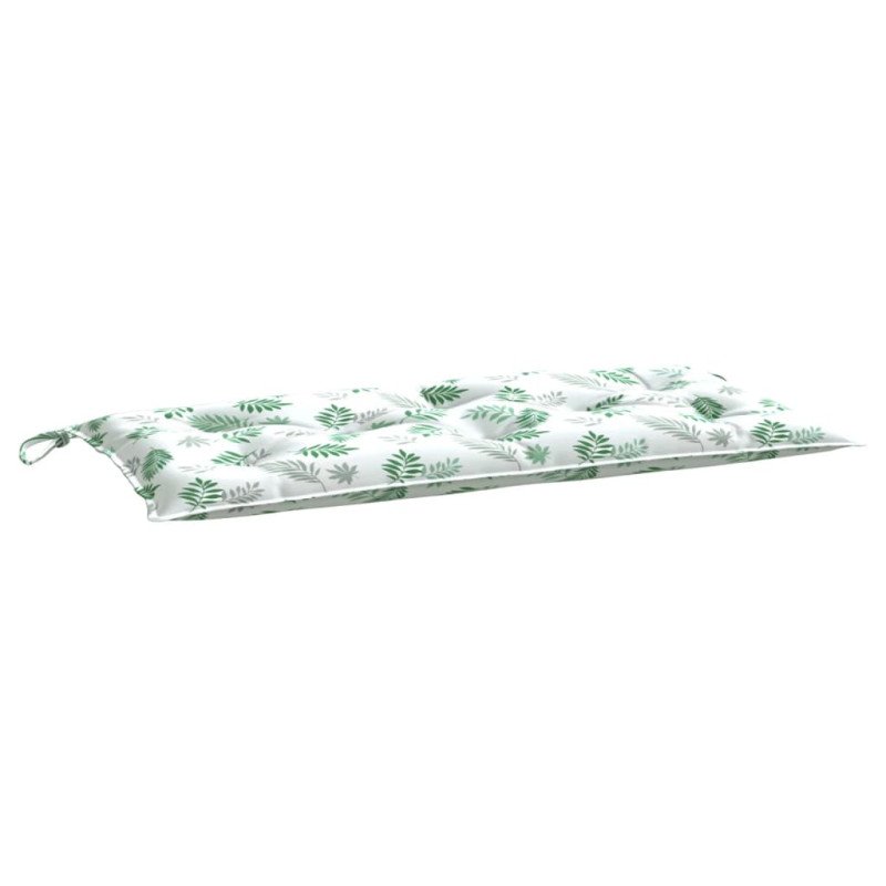 vidaXL Podložky na záhradnú lavičku 2 ks vzor listov 100x50x7 cm látka