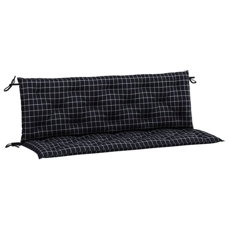 vidaXL Podložky na záhradnú lavičku 2ks čierne kocky 150x50x7 cm látka