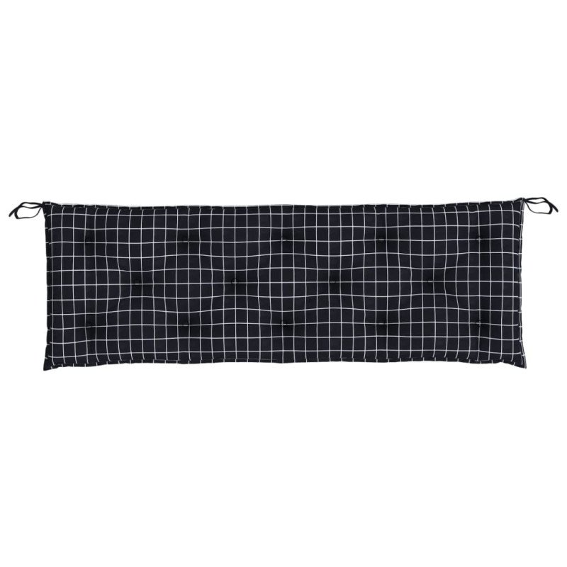 vidaXL Podložky na záhradnú lavičku 2ks čierne kocky 150x50x7 cm látka