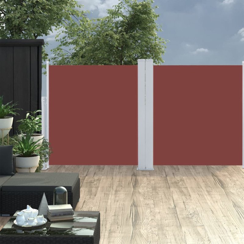 vidaXL Zaťahovacia bočná markíza, hnedá 100x600 cm 
