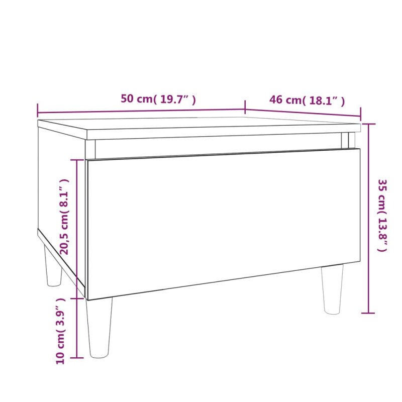 vidaXL Bočné stolíky 2 ks sivé sonoma 50x46x35 spracované drevo