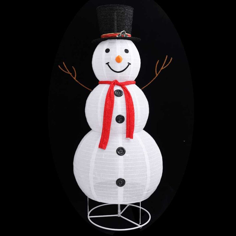 vidaXL Dekoratívny vianočný snehuliak LED luxusná látka 180 cm