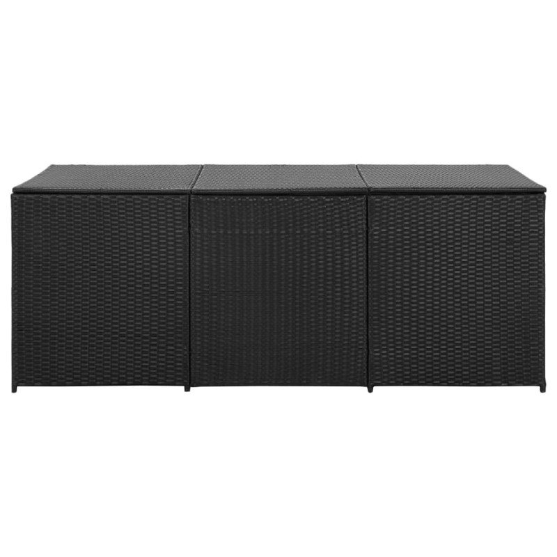 vidaXL Záhradný úložný box čierny 180x90x70 cm polyratanový