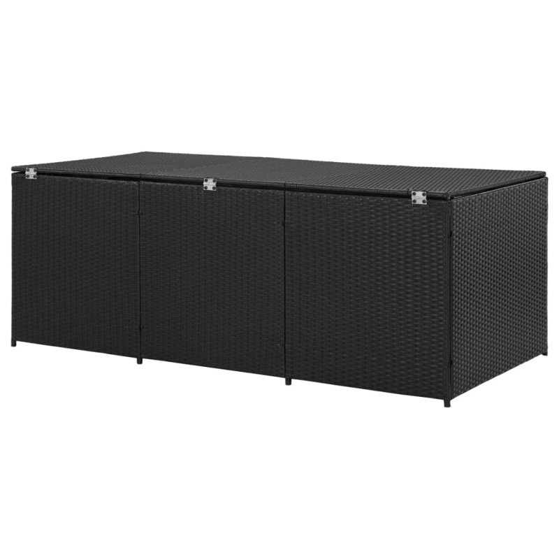vidaXL Záhradný úložný box čierny 180x90x70 cm polyratanový