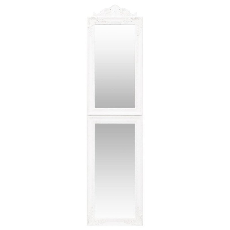 vidaXL Voľne stojace zrkadlo biele 45x180 cm