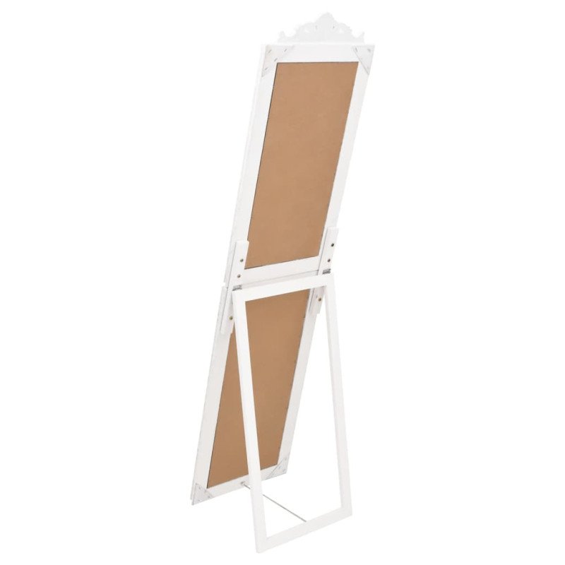 vidaXL Voľne stojace zrkadlo biele 45x180 cm