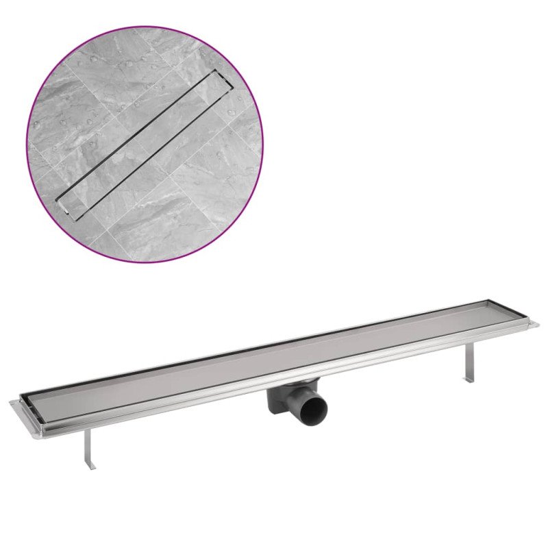 vidaXL Rovný sprchový odtok, 830x140 mm, nerezová oceľ