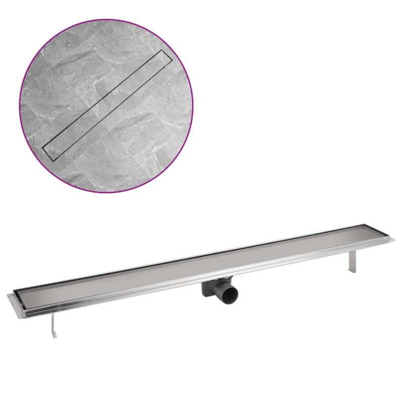 vidaXL Rovný sprchový odtok, 1030x140 mm, nerezová oceľ