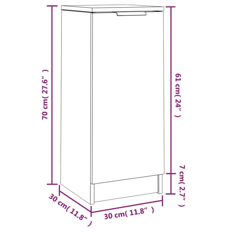 vidaXL Komody 2 ks betónovo sivé 30x30x70 cm spracované drevo