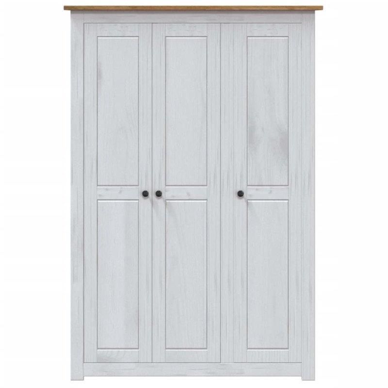 vidaXL 3-dverový šatník biely 118x50x171,5 cm borovicové drevo Panama Range