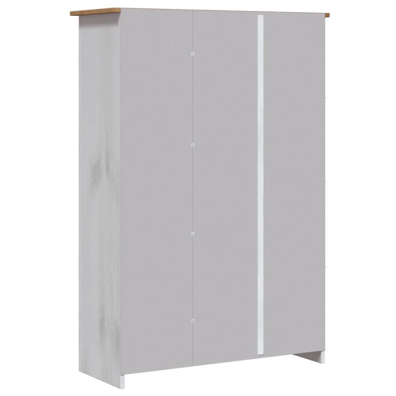 vidaXL 3-dverový šatník biely 118x50x171,5 cm borovicové drevo Panama Range