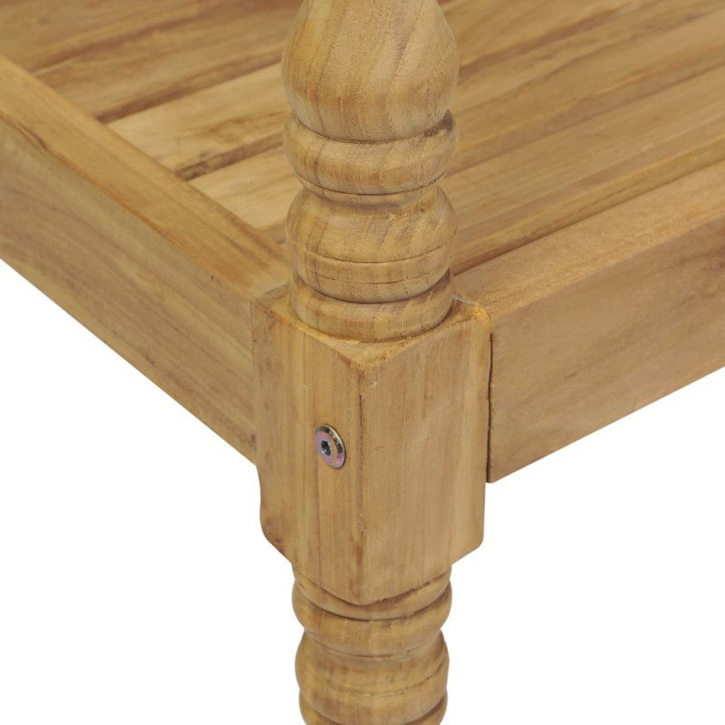 vidaXL Lavička Batavia s krémovobielou podložkou 120 cm tíkový masív