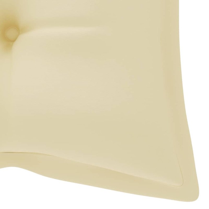 vidaXL Lavička Batavia s krémovobielou podložkou 120 cm tíkový masív