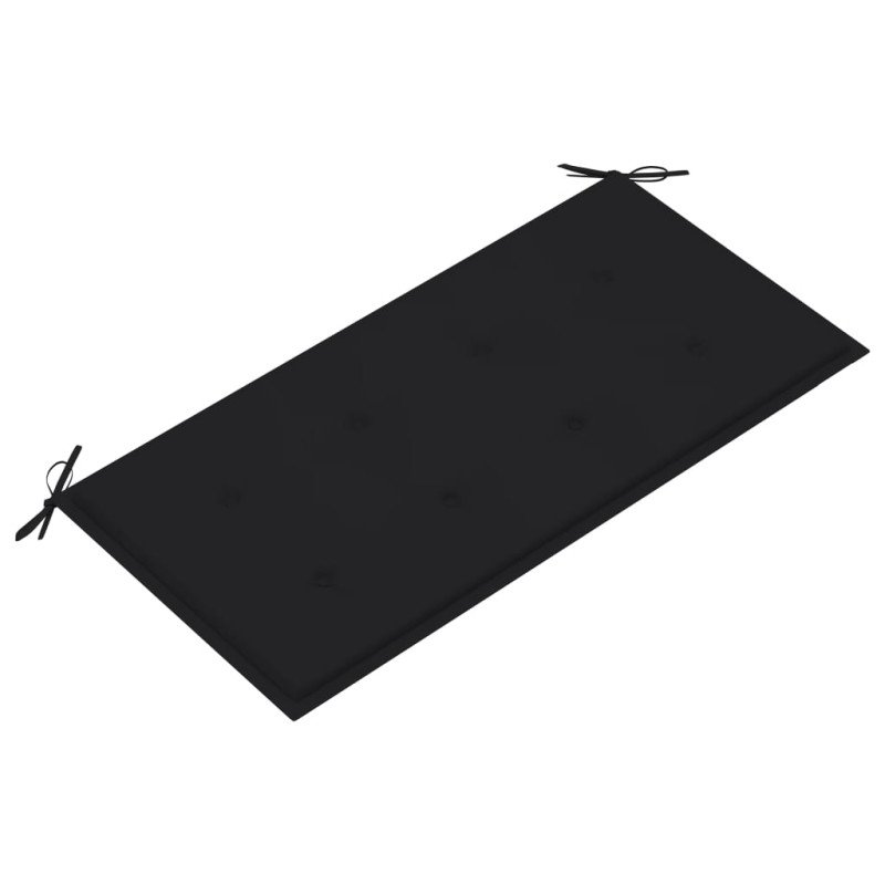 vidaXL Záhradná lavička a čierna podložka 112 cm teakový masív