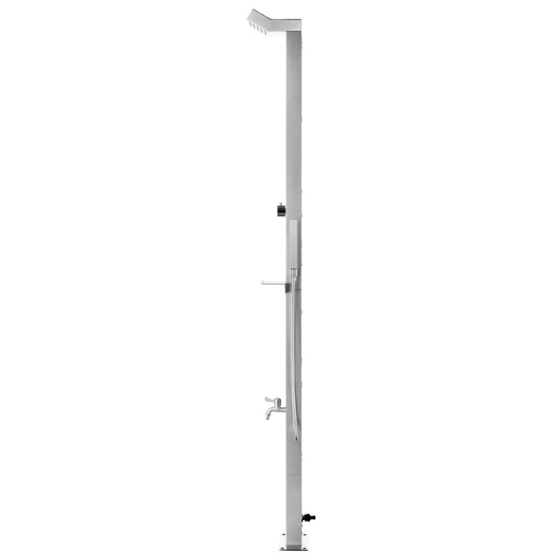 vidaXL Záhradná sprcha so sivým podstavcom 225 cm nehrdzavejúca oceľ