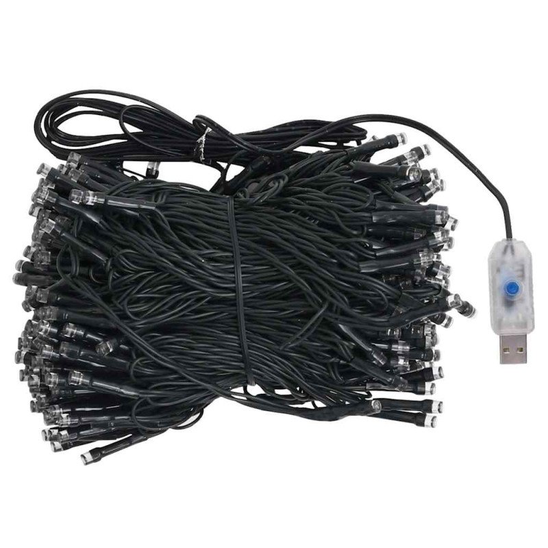 vidaXL Osvetlený umelý vianočný stromček s guľami, modrý 120 cm, PVC