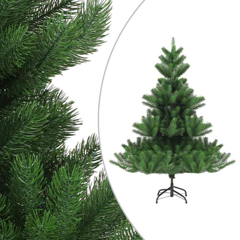 vidaXL Umelý vianočný stromček jedľa Nordmann LED a gule zelený 150 cm