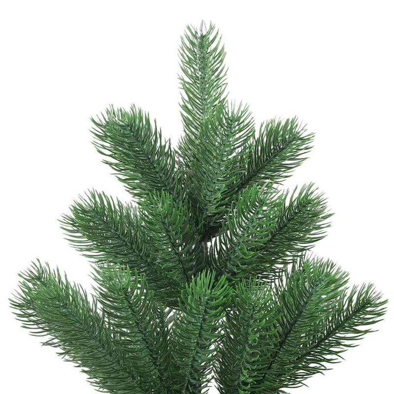 vidaXL Umelý vianočný stromček jedľa Nordmann LED a gule zelený 150 cm