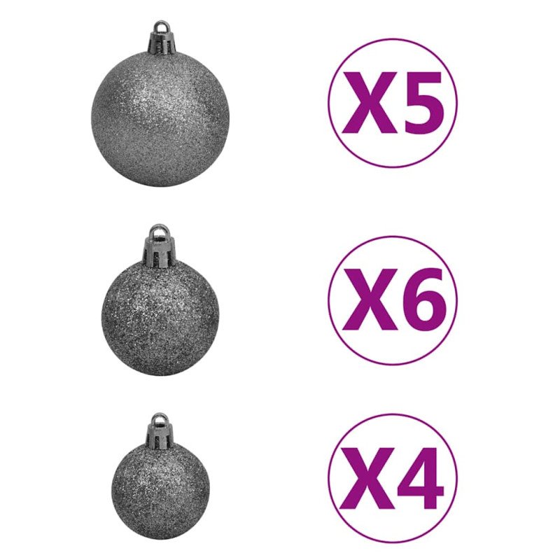 vidaXL Umelý vianočný stromček jedľa Nordmann LED a gule zelený 150 cm