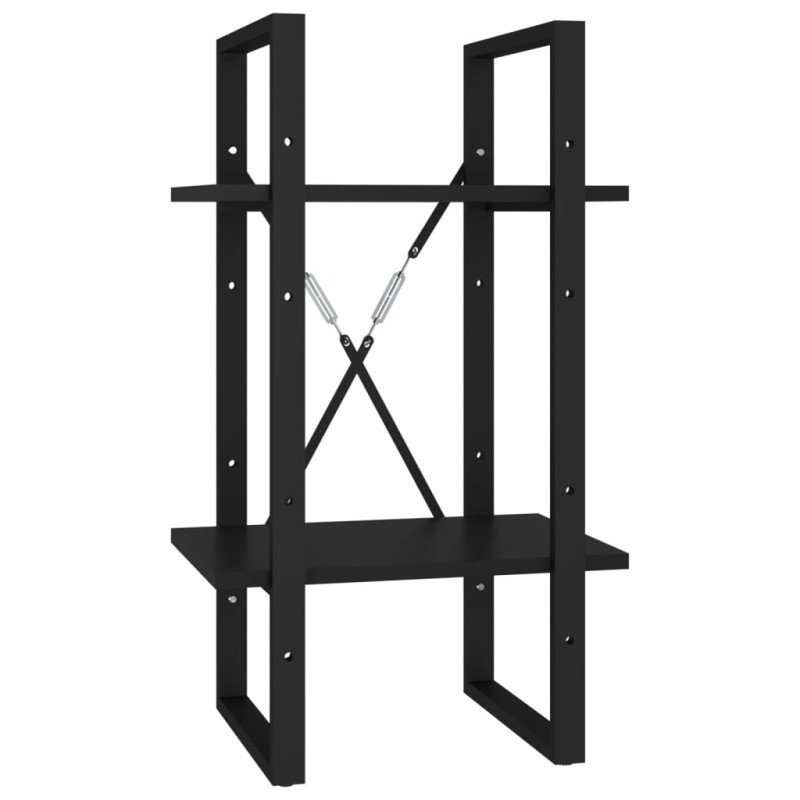 vidaXL Knižnica s 5 policami, čierna 40x30x175 cm, kompozitné drevo
