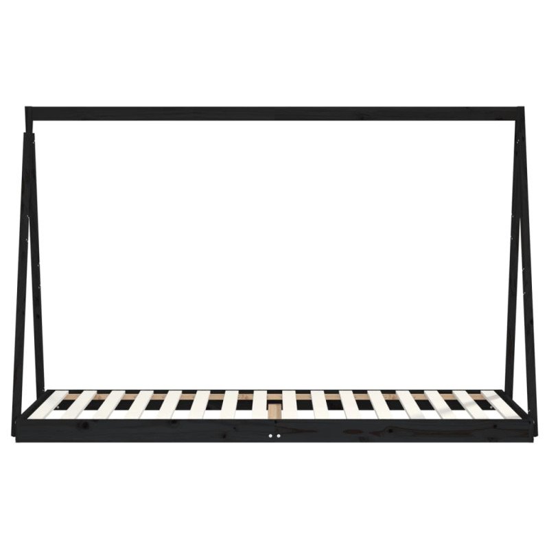 vidaXL Rám detskej postele čierny 80x200 cm masívna borovica