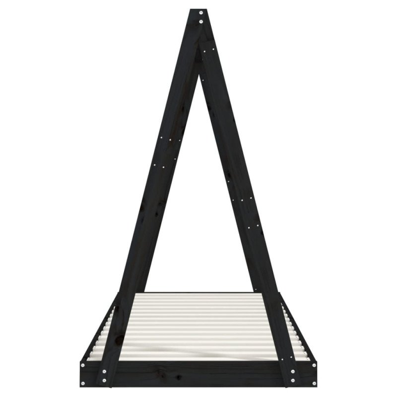 vidaXL Rám detskej postele čierny 80x200 cm masívna borovica