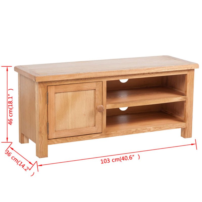 vidaXL TV skrinka 103x36x46 cm, dubový masív